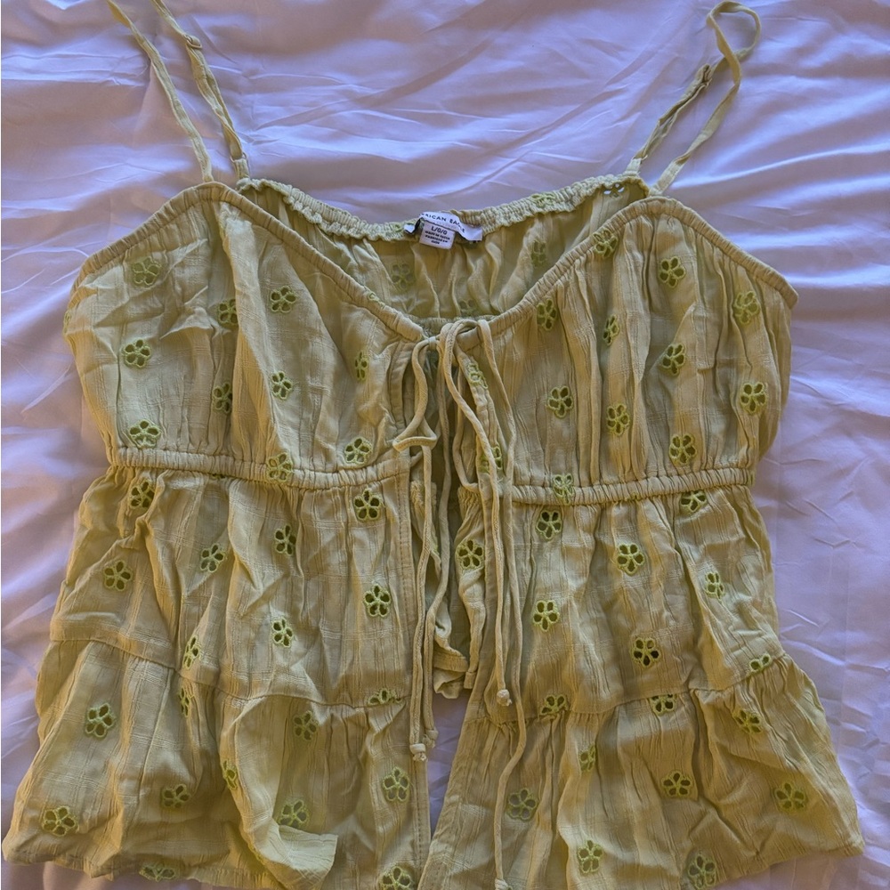 American Eagle Outfitters Light Green Floral Camisole
